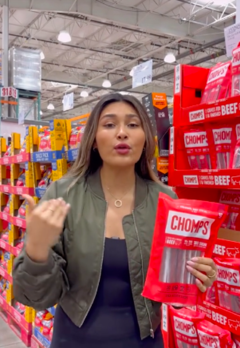 still from TikTok of Costco beef sticks