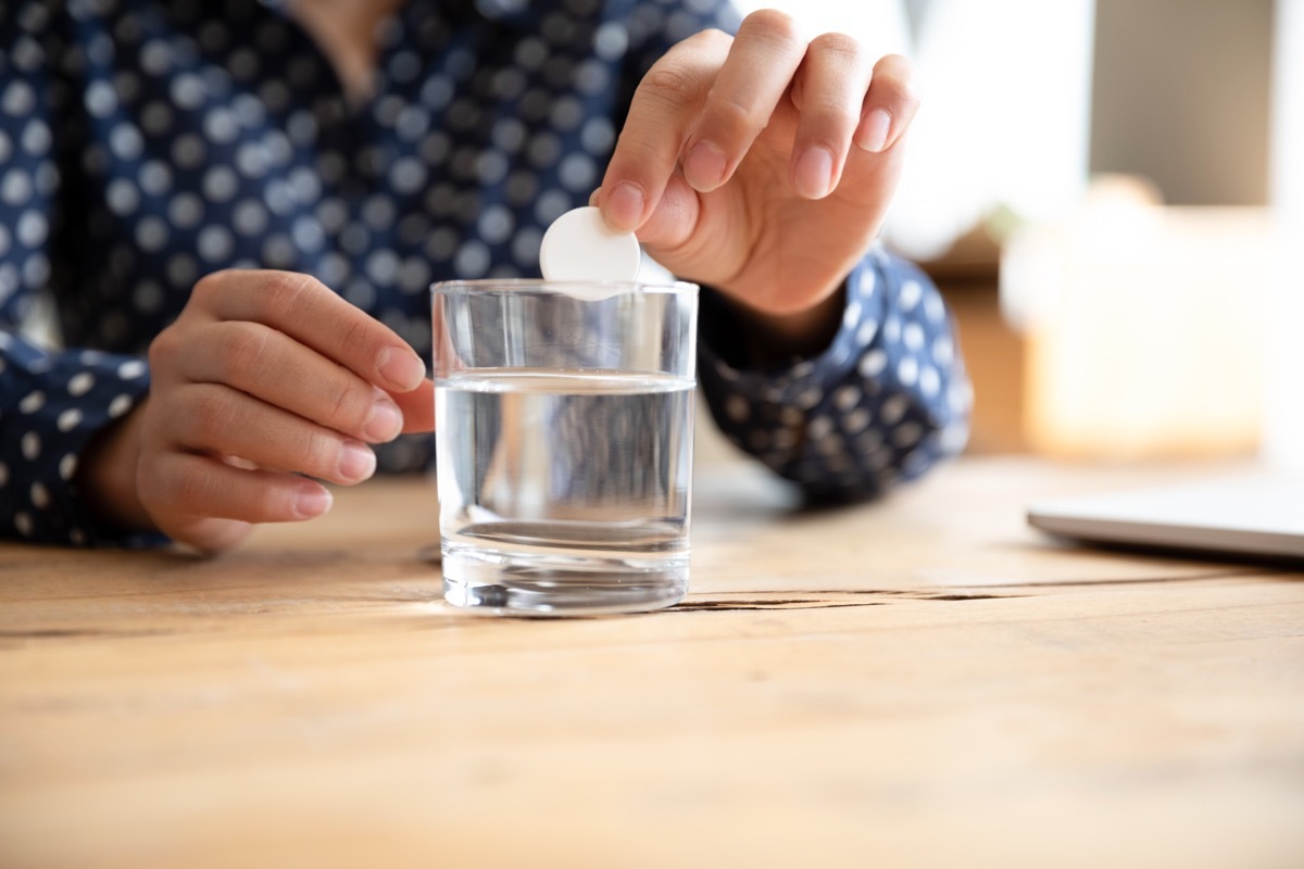 Antacid Being Mixed With Water