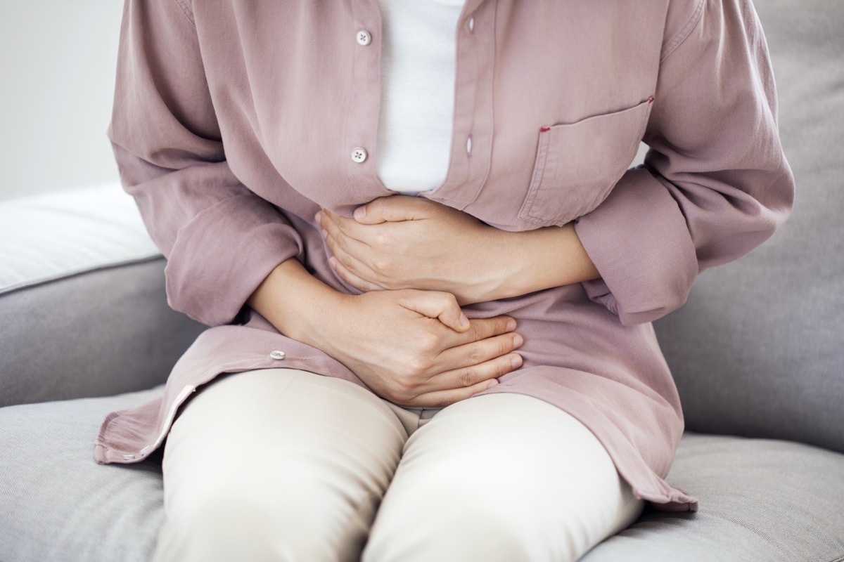 woman with stomach pain