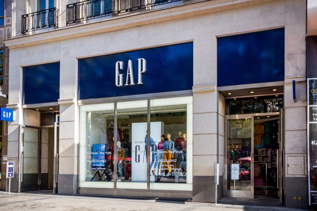 The GAP fashion store on Champs-Elysees avenue