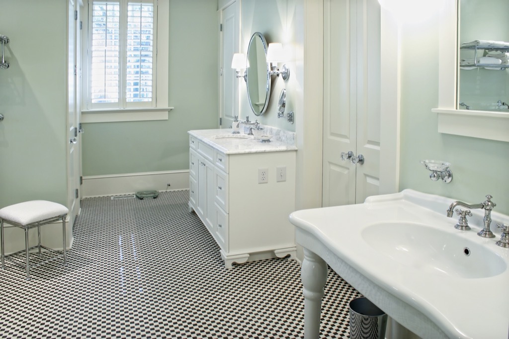 Checkered Bathroom Tile in home