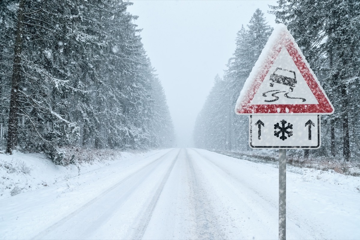 road covered in snow