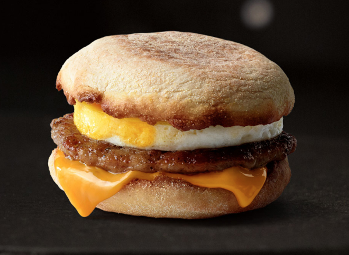 mcdonalds breakfast sausage mcmuffin egg