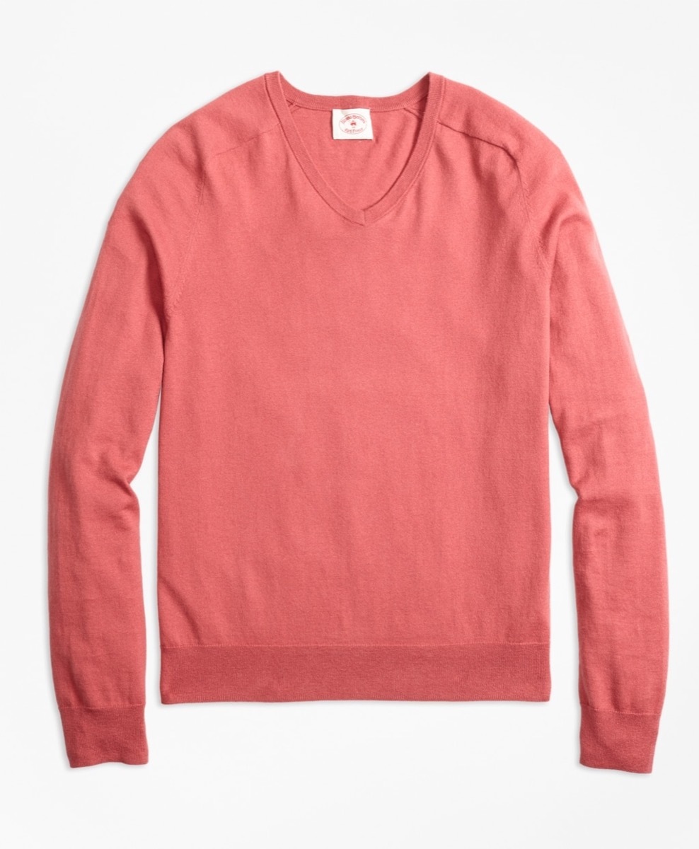 product photo, brooks brothers cashmere v-neck