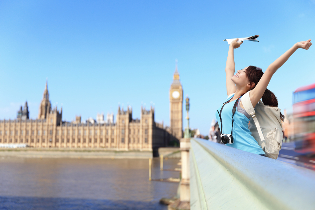 woman traveling alone in london