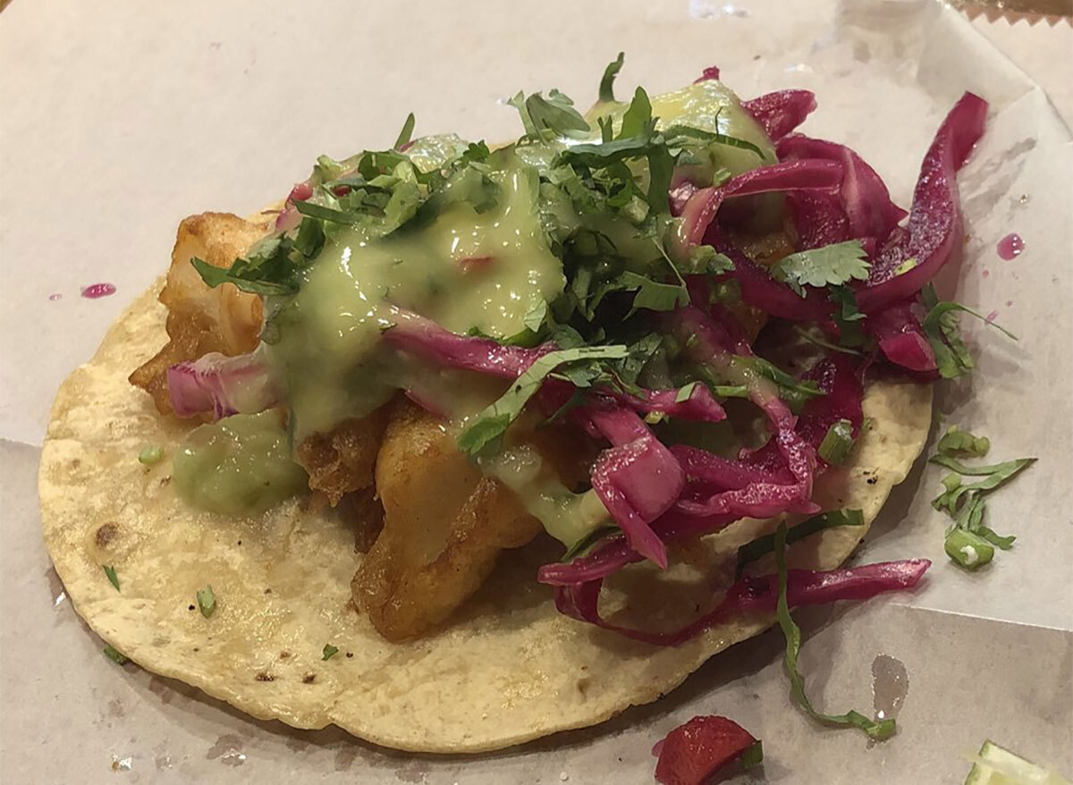 open faced fish taco