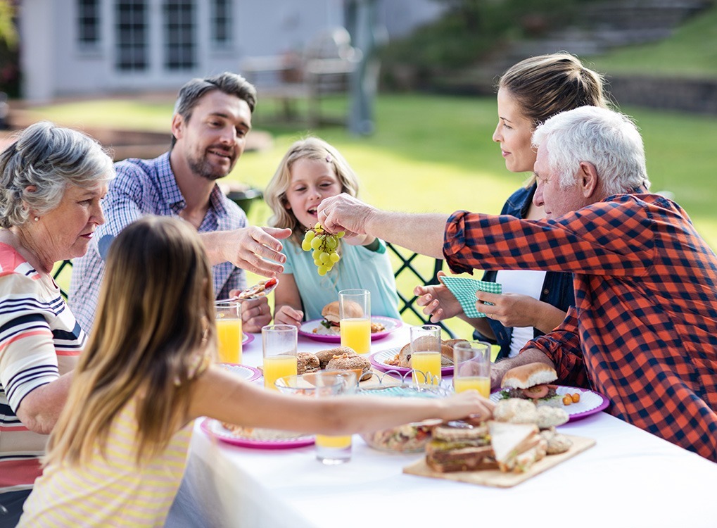 family eating together