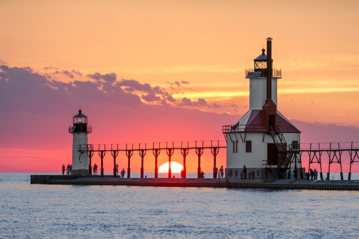 sunset on lake michigan