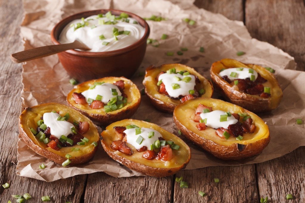 potato skins unhealthiest holiday finger foods