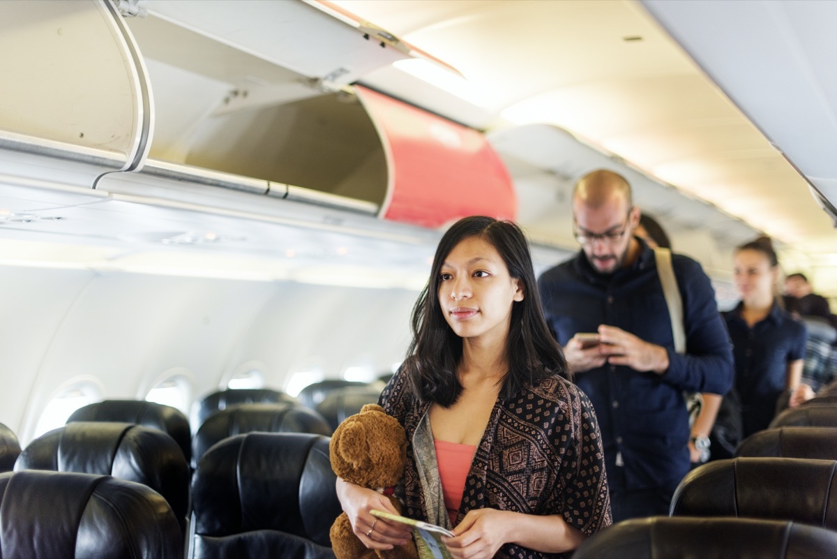 people boarding the plane