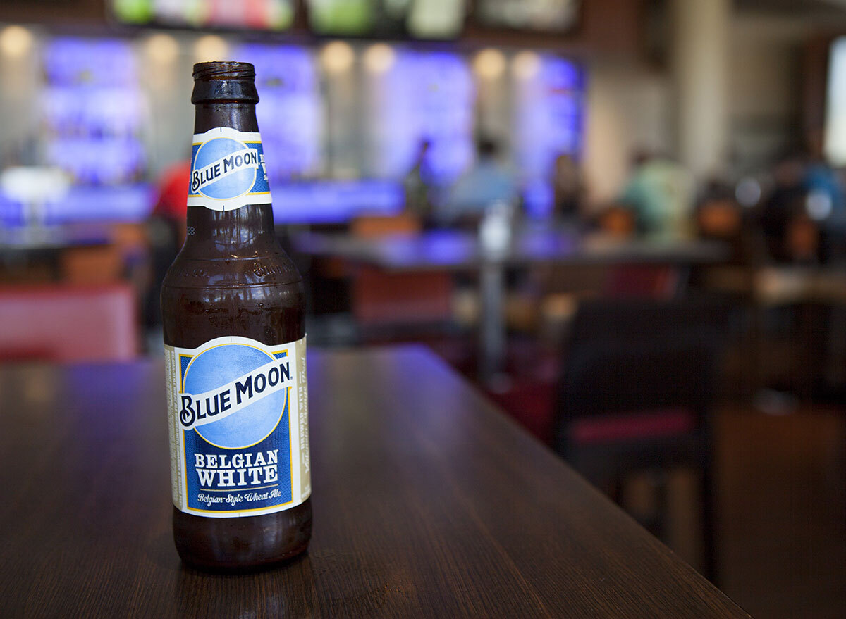 blue moon beer bottle bar counter most popular beer oklahoma