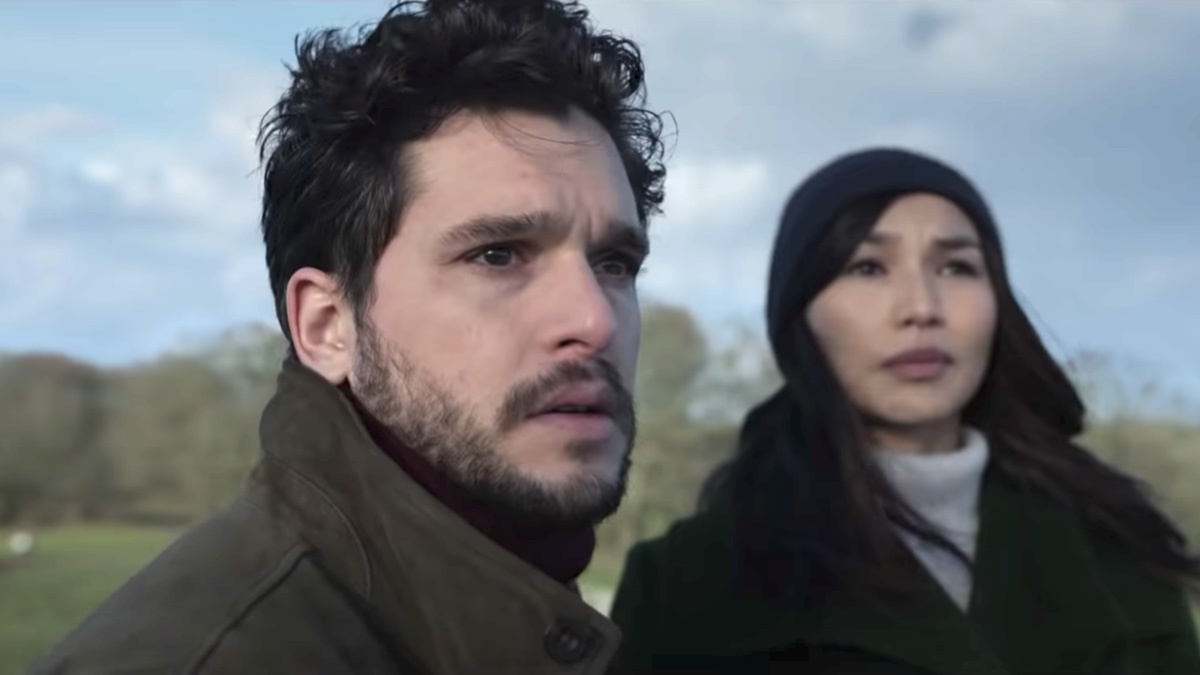 Kat Harington and Gemma Chan in Eternals