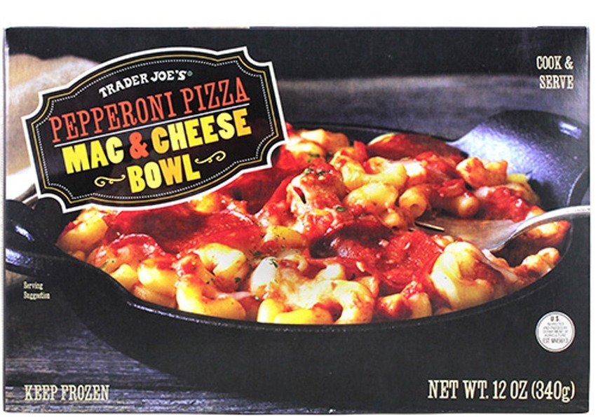 trader joes pepperoni pizza mac and cheese bowls - best trader joe's frozen meals