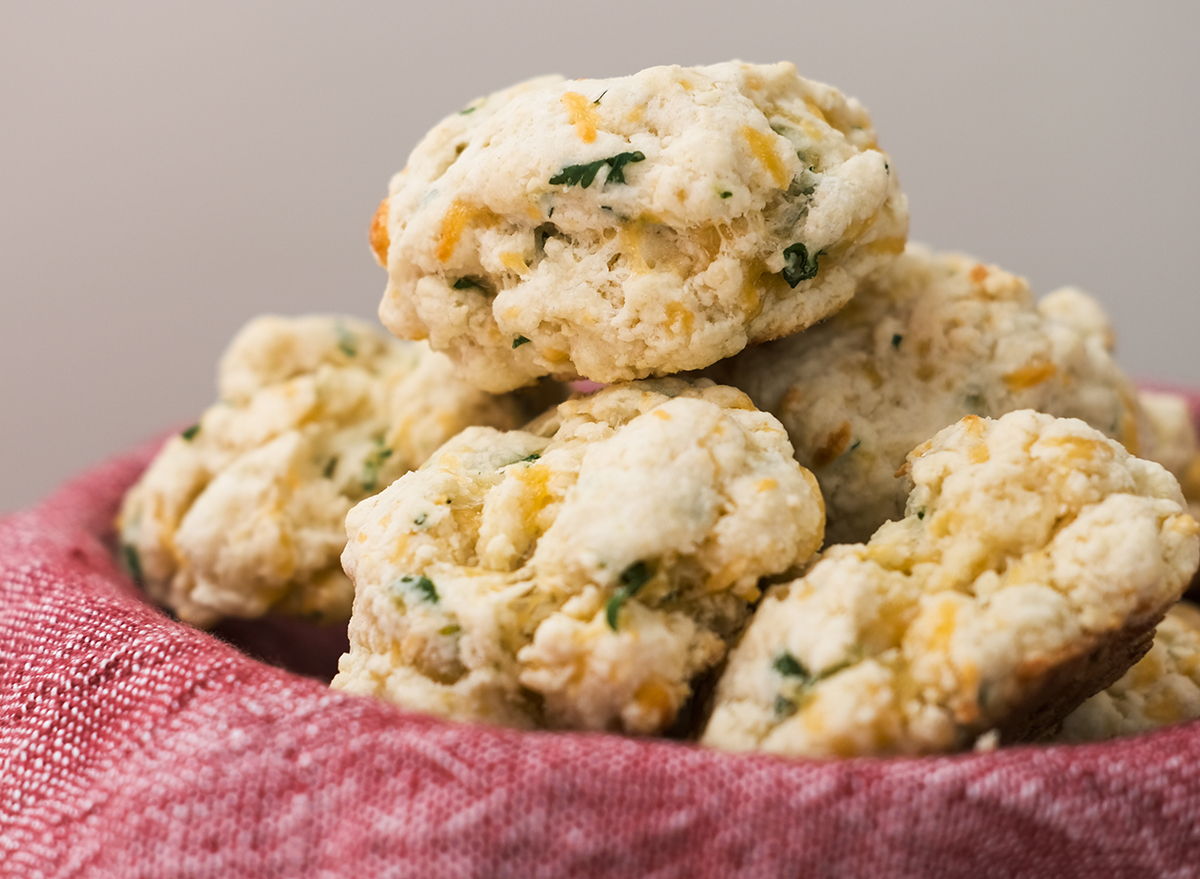 copycat red lobster cheddar biscuits in a basket