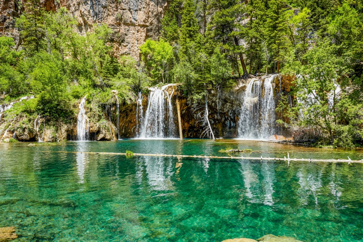 hanging lake and waterfalls in colorado