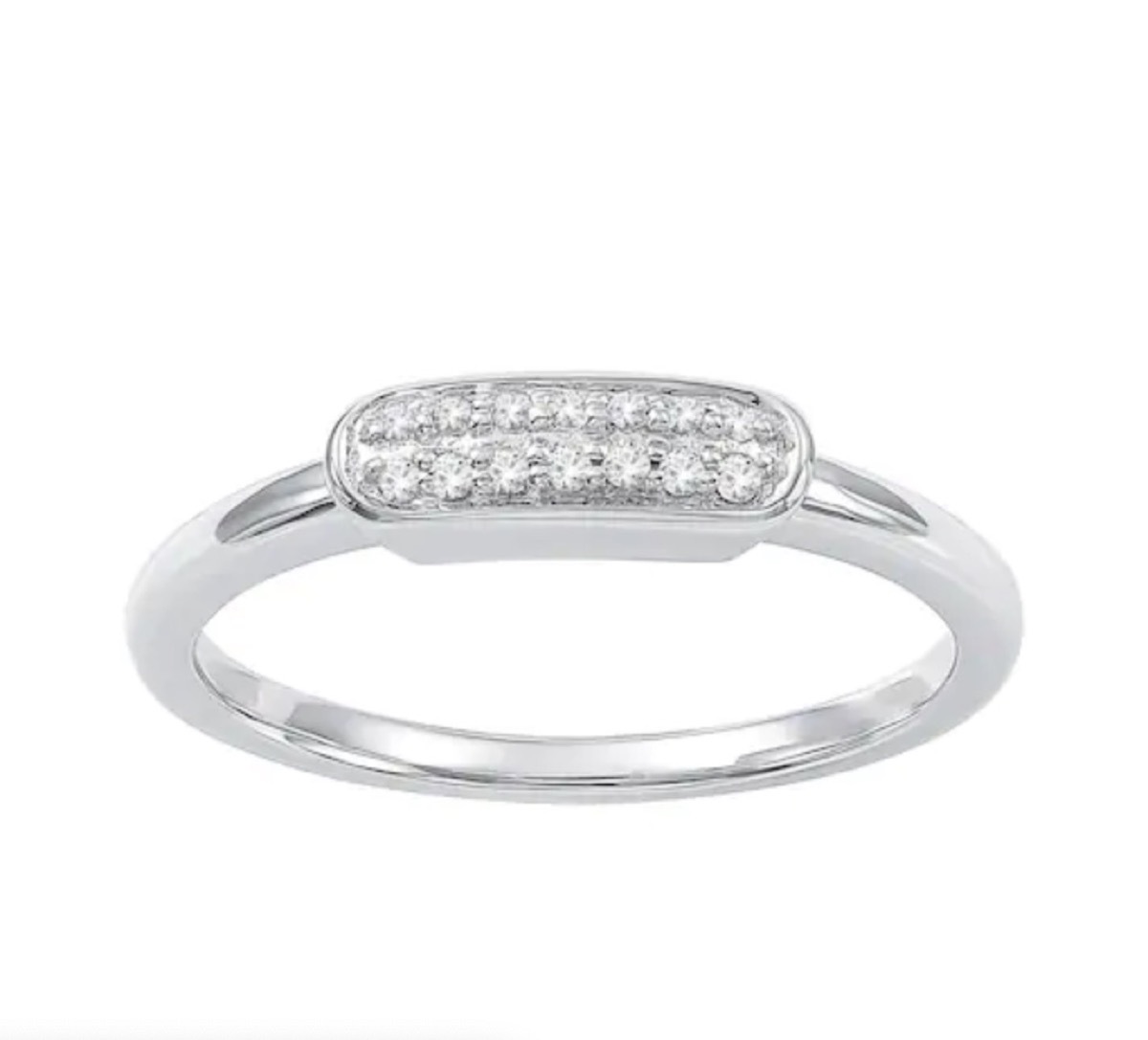 white gold band with diamonds