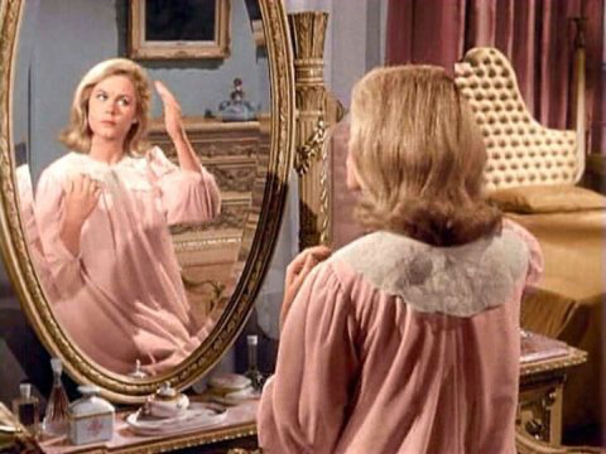 bewitched mirror vanity tv show still, 1970s home decor