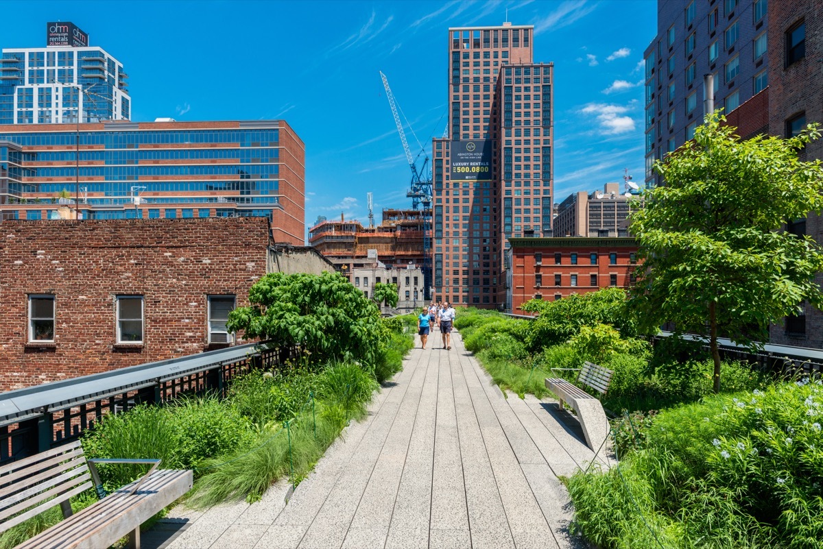 subway station turned into park in West Manhattan, New York