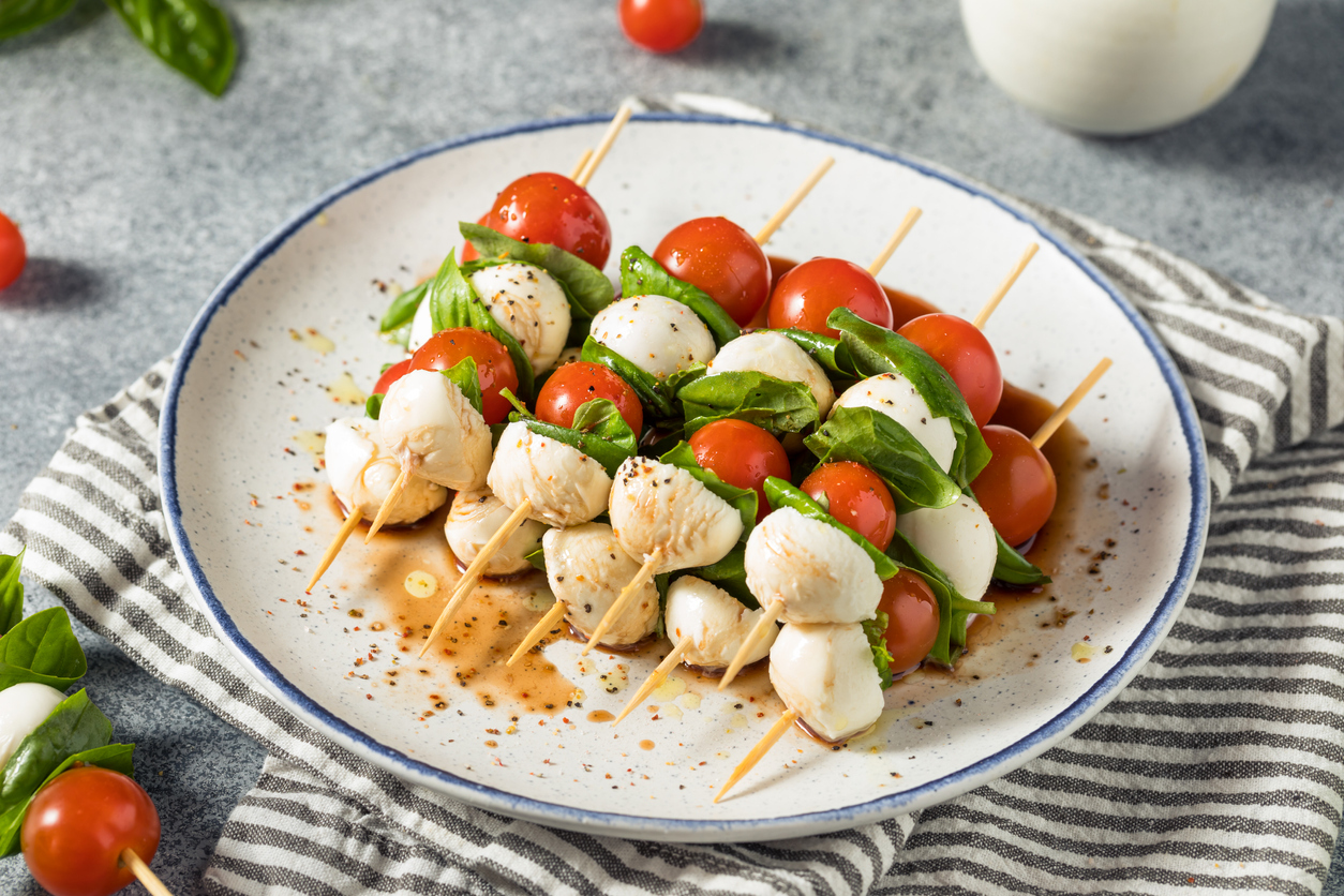 Homemade Fresh Caprese Skewer 