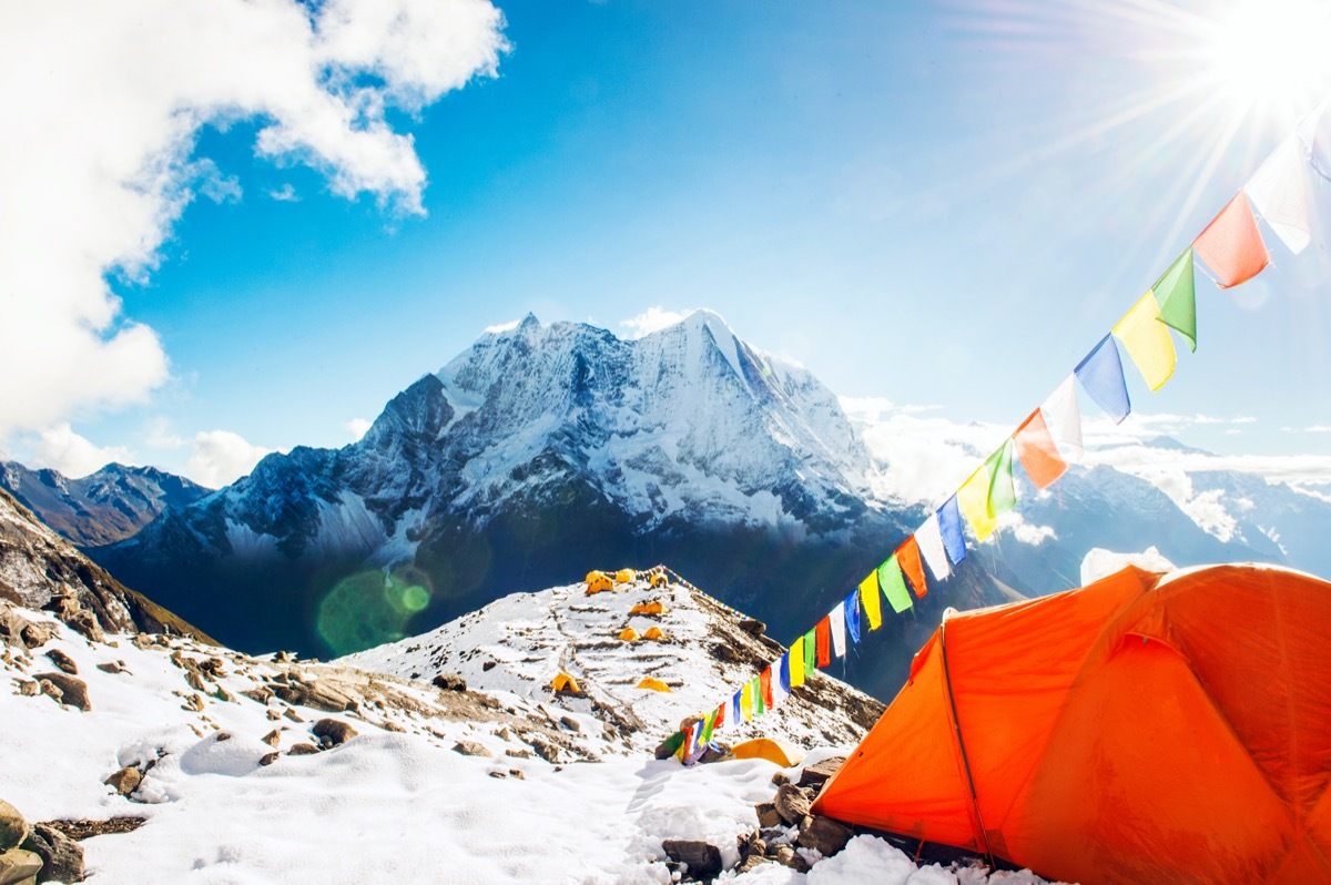 a tent on mt. everest base camp