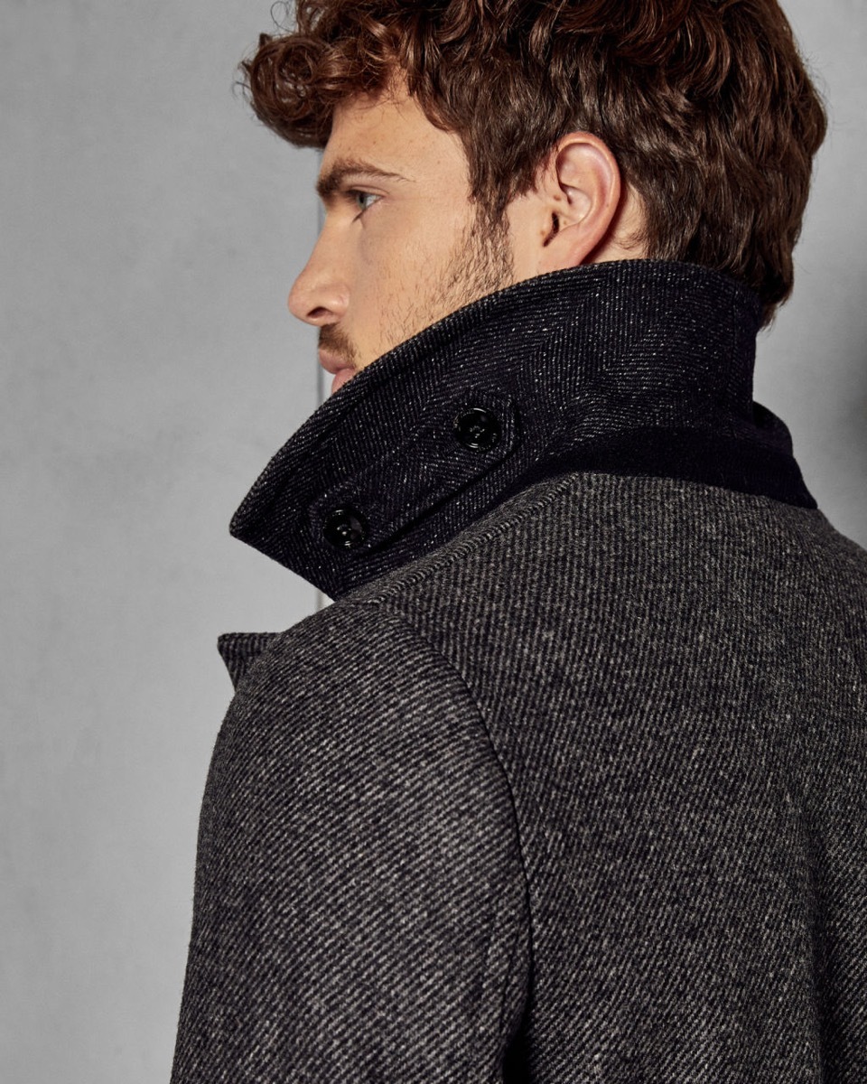 gray ted baker peacoat