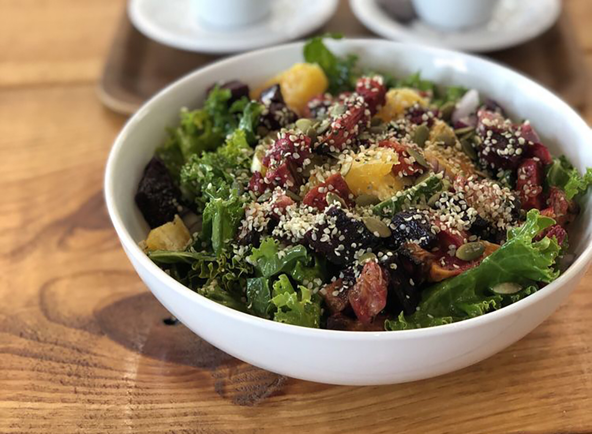 roasted root salad in bowl