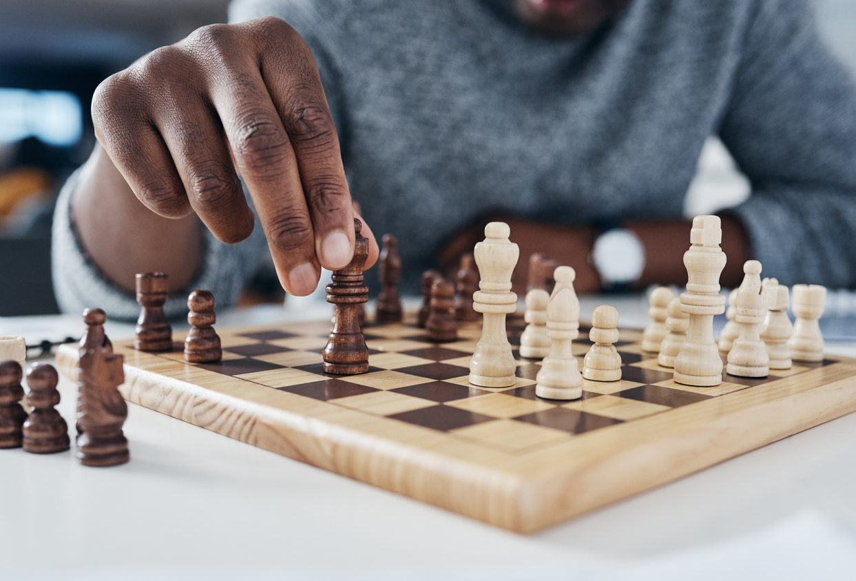 man playing chess