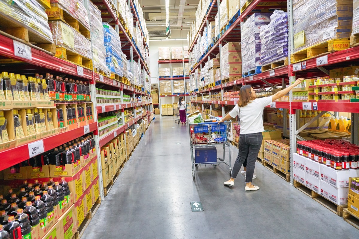 SHENZHEN, CHINA - APRIL 22, 2019: interior shot of Sam's Club store in Shenzhen. Sam's Club is an American chain of membership-only retail warehouse clubs owned and operated by Walmart Inc.