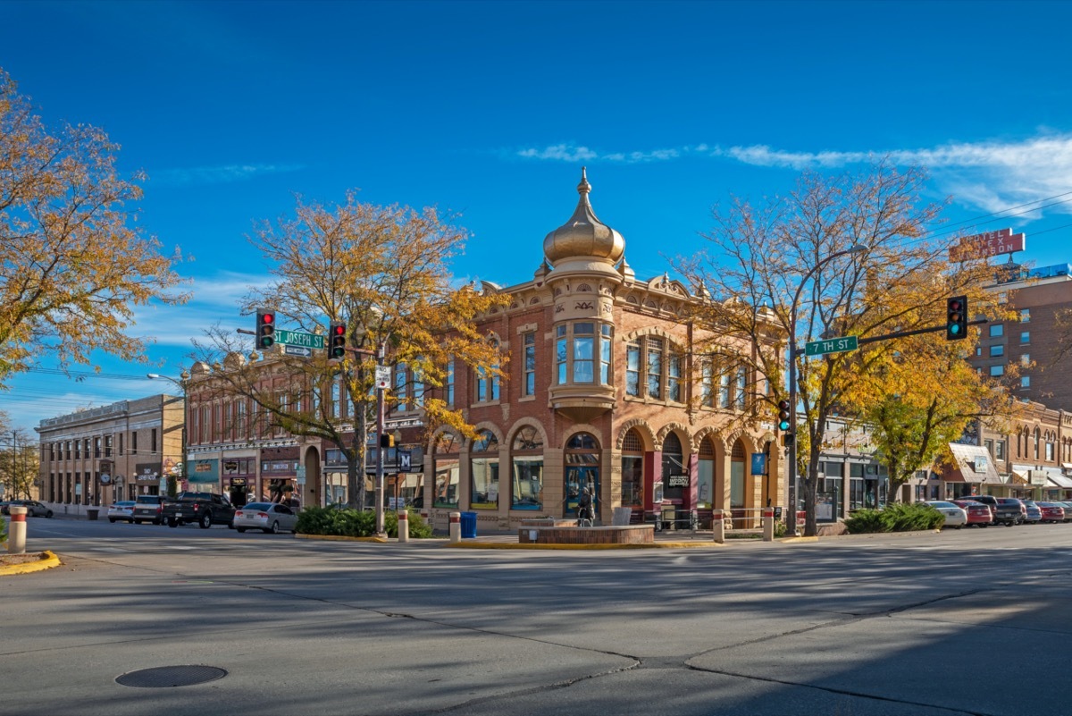 downtown area of Rapid City, South Dakota in the afternoon