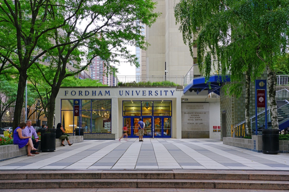 NEW YORK, NY -26 AUG 2018- View of the campus of Fordham University, a private Catholic Jesuit research university located in Manhattan, New York City. - Image