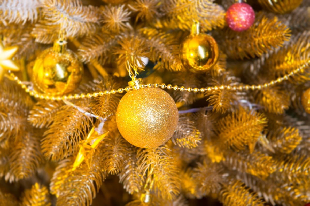 golden christmas tree