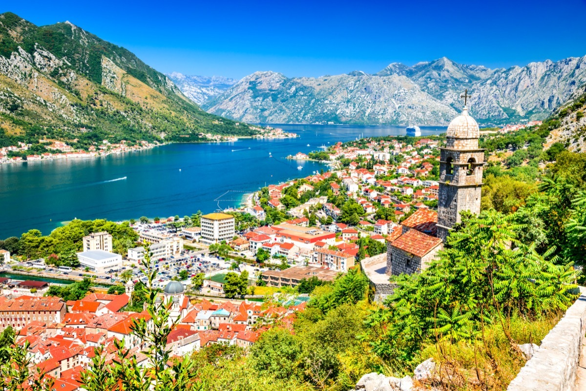 aerial view of kotor, montenegro