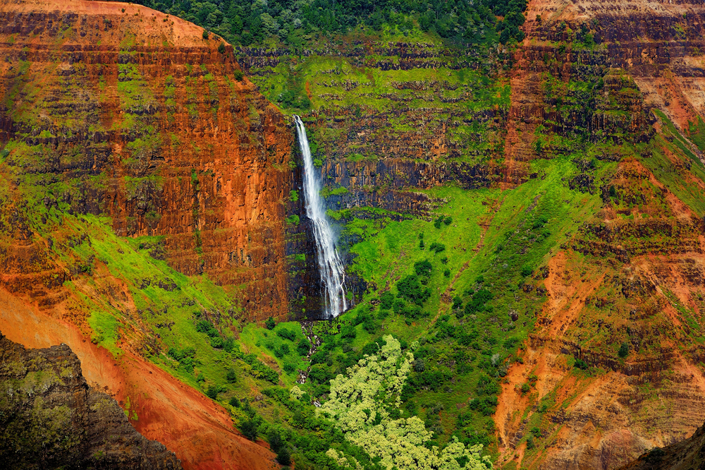 A view of Waipoo Falls in Waimea Canyon State Park