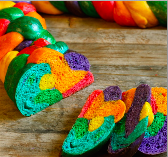 13. Rainbow Challah Bread