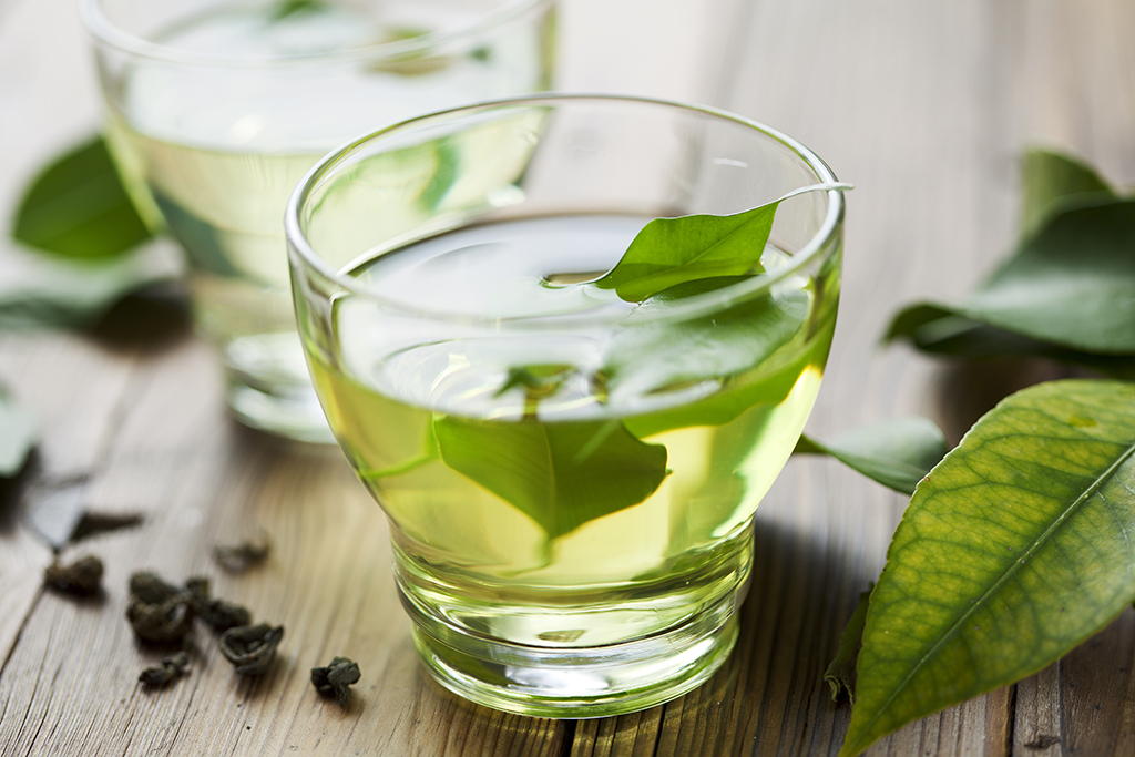 green tea in glass