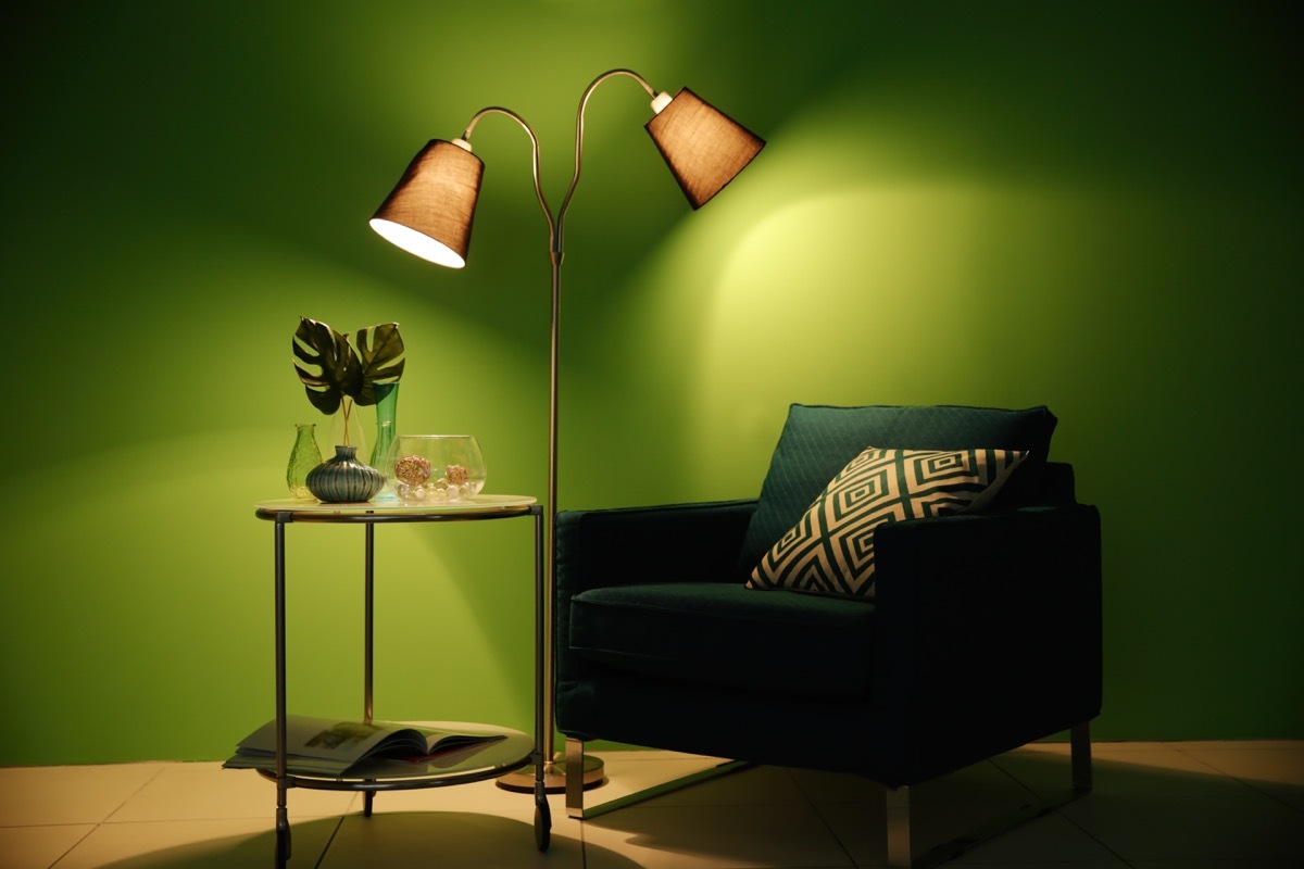 Green Painted Wall celebrity home design tricks