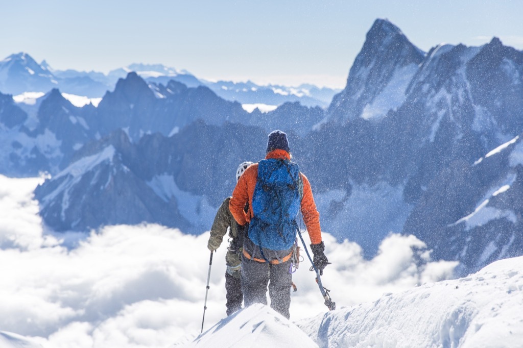 man climbing mountain National Geographic bee questions