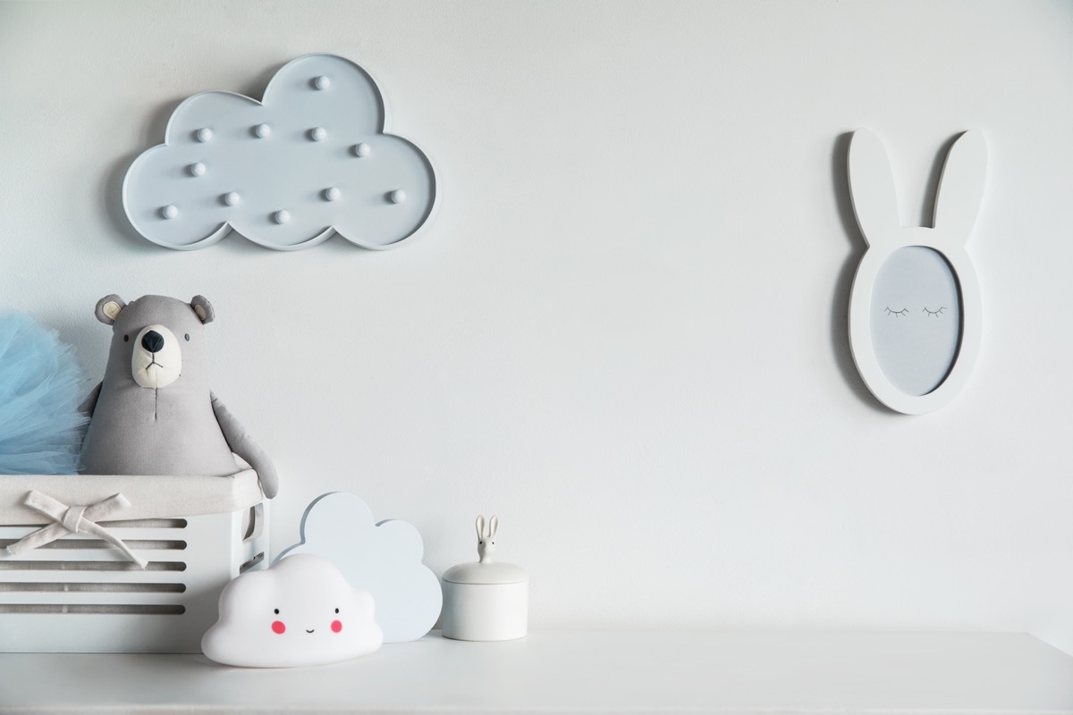 plain white and grey nursery, meghan markle