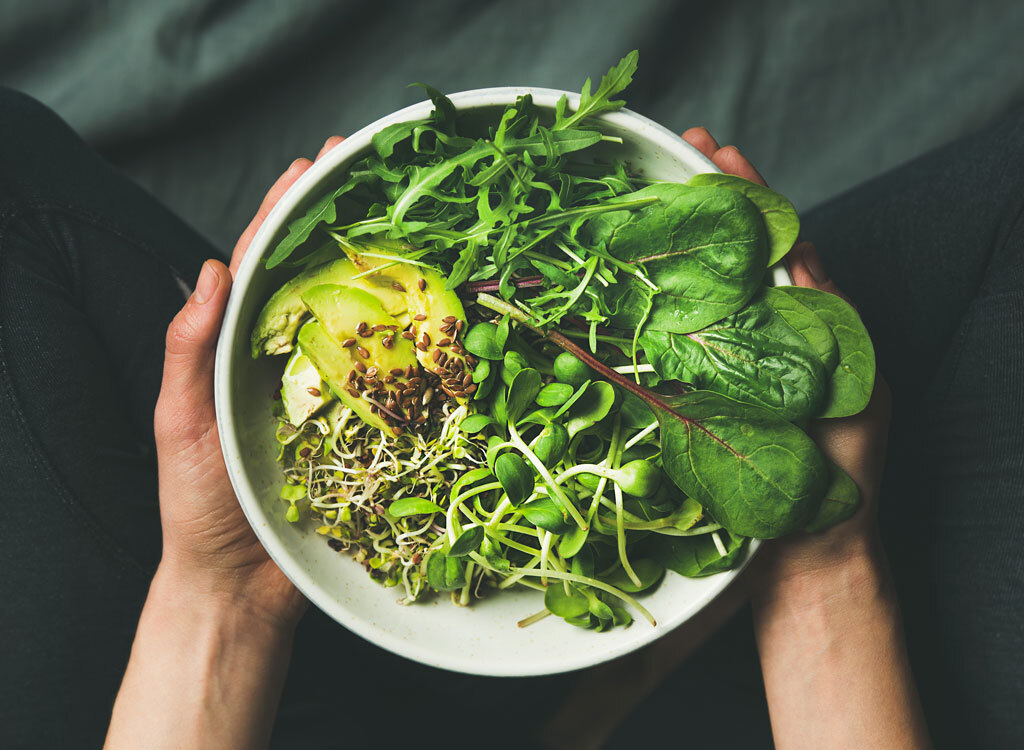 Leafy greens spinach arugula avocado