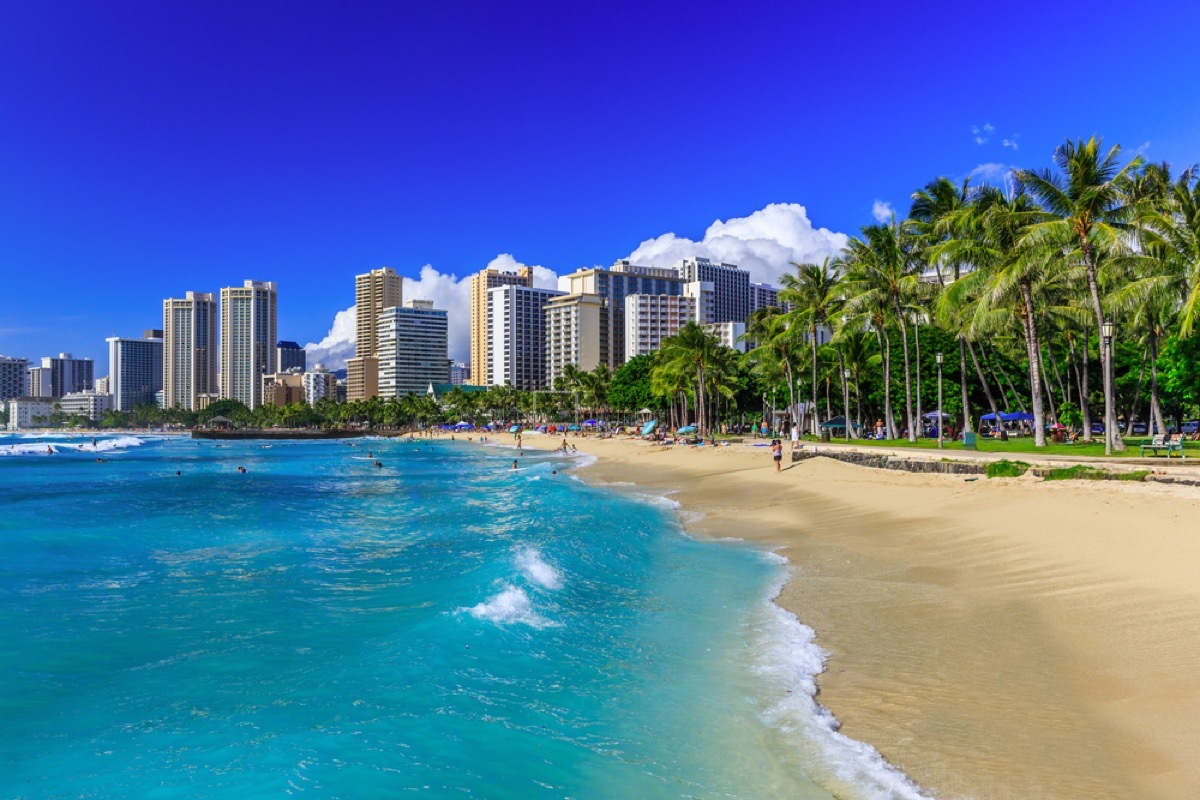 waikiki beach honolulu hawaii skyline