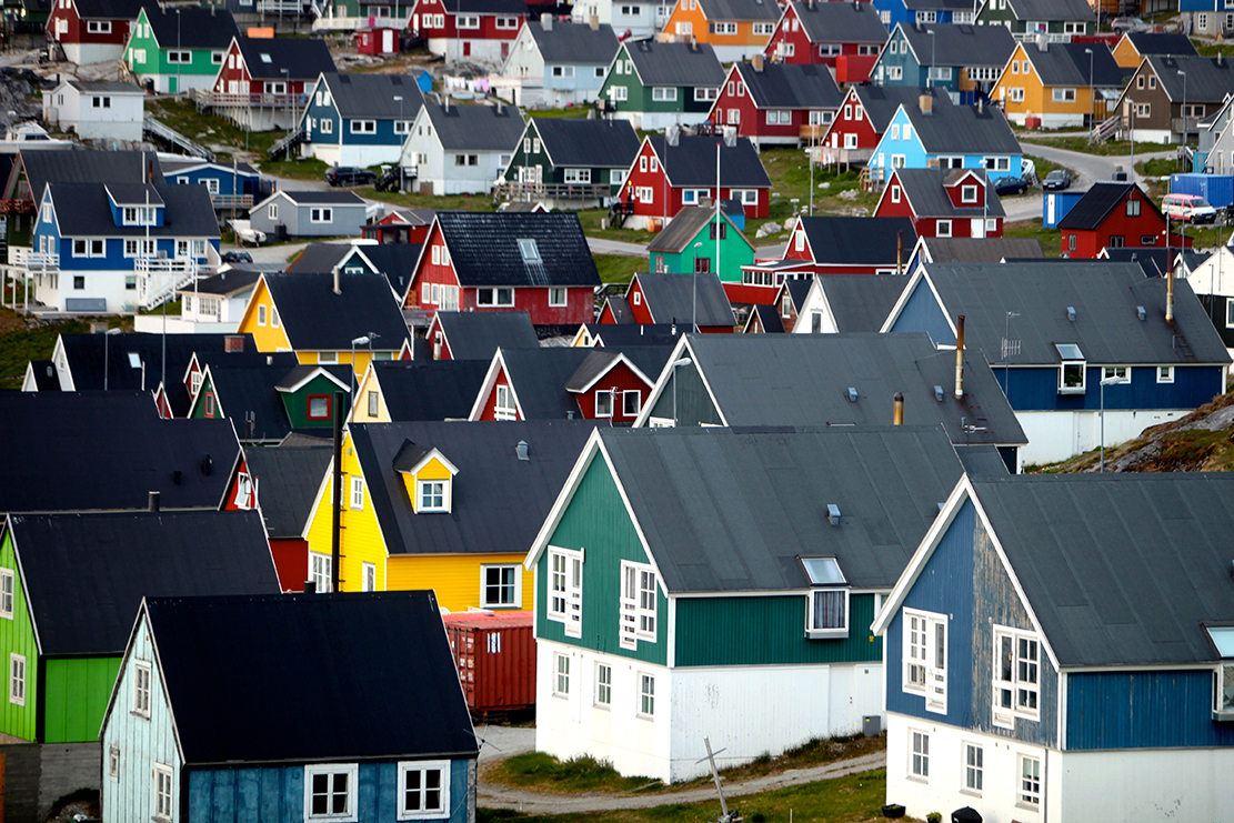 colorful homes in greenland