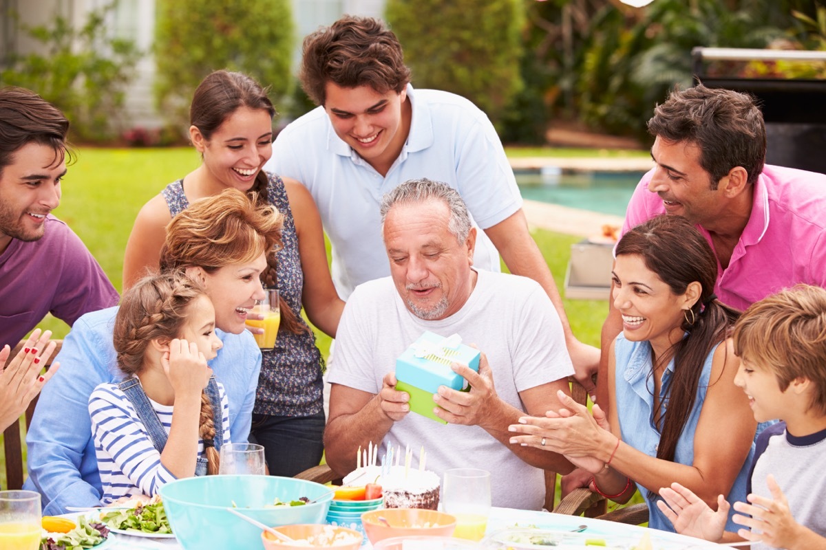 Family celebrating birthday party