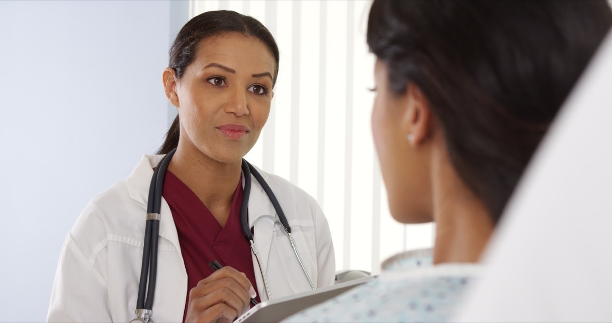 Female doctor and patient