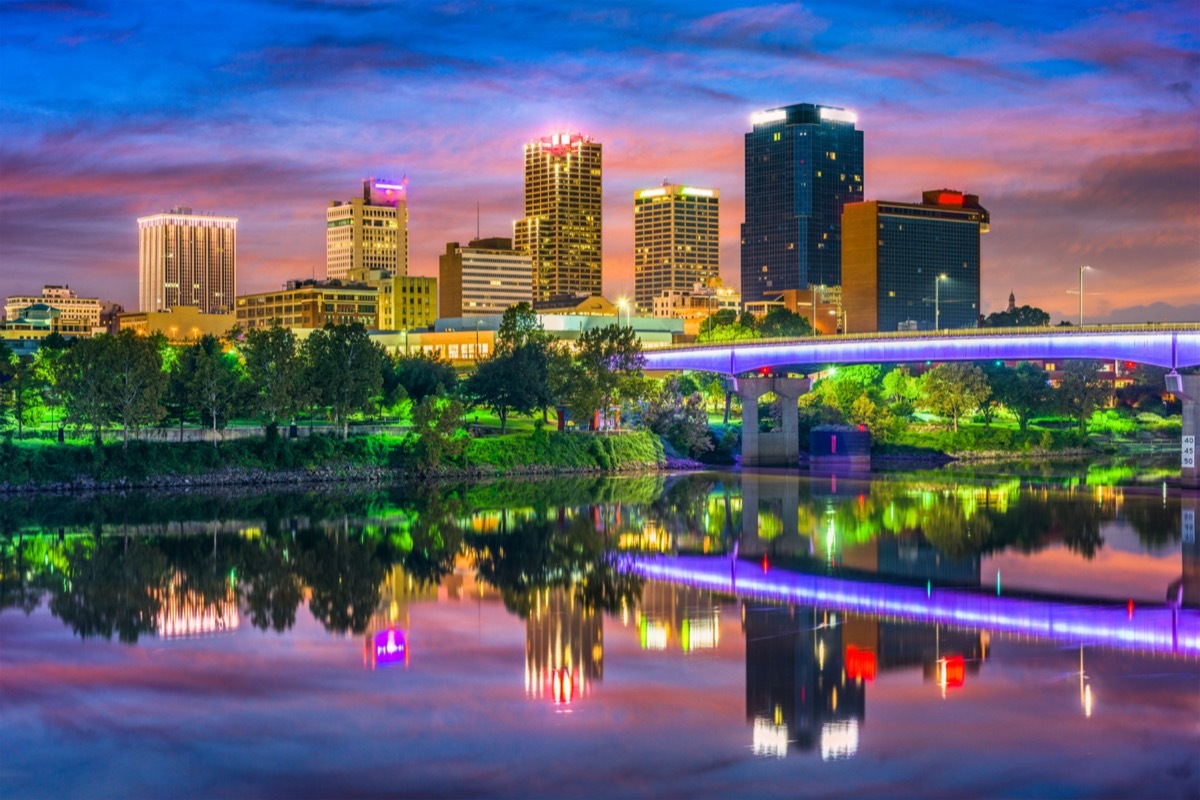 cityscape photo of Little Rock, Arkansas at sunset