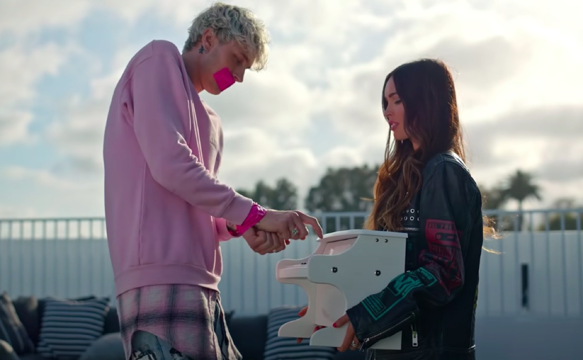 Machine Gun Kelly and Megan Fox in the music video for his song 