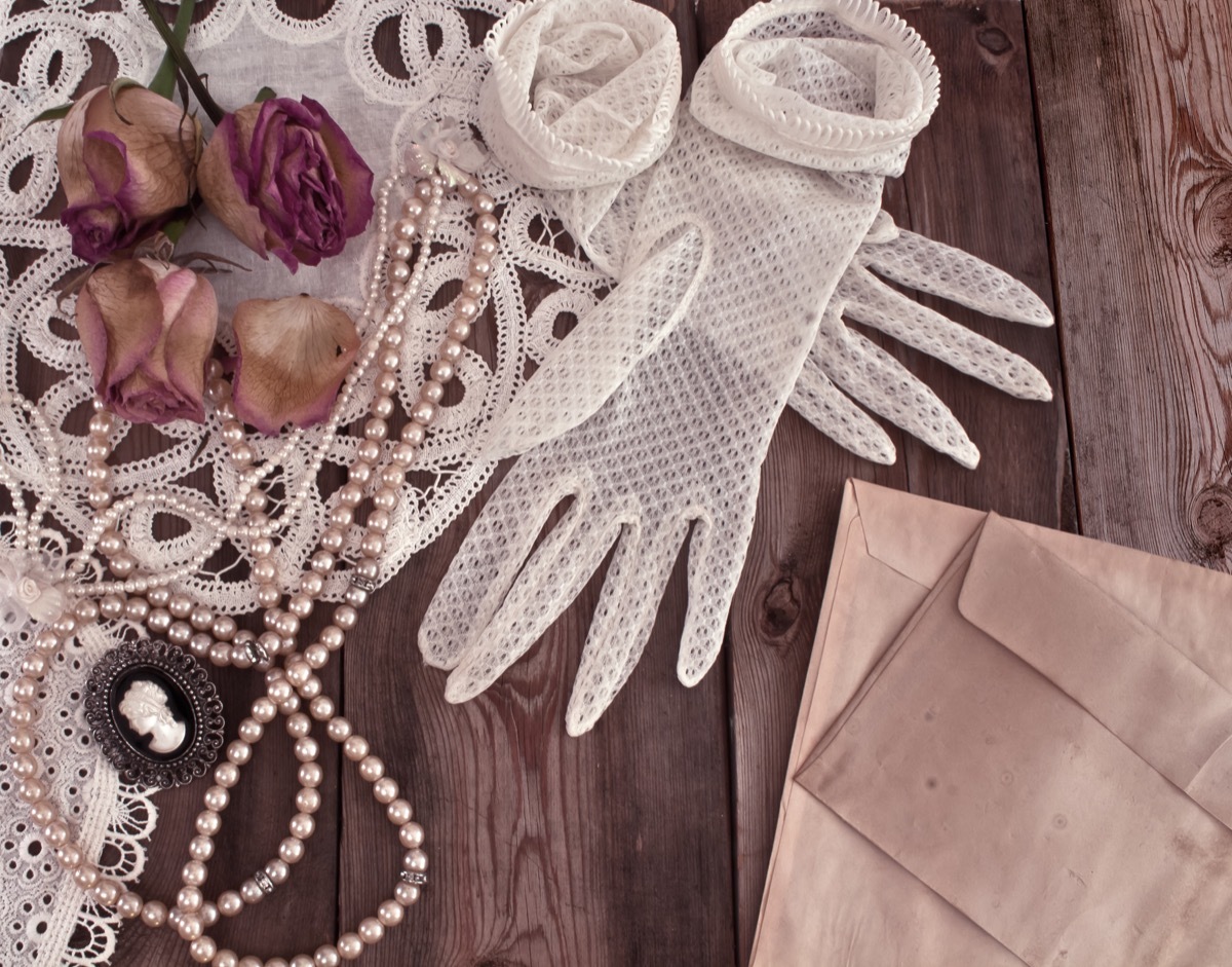 a pair of old gloves, titanic artifacts