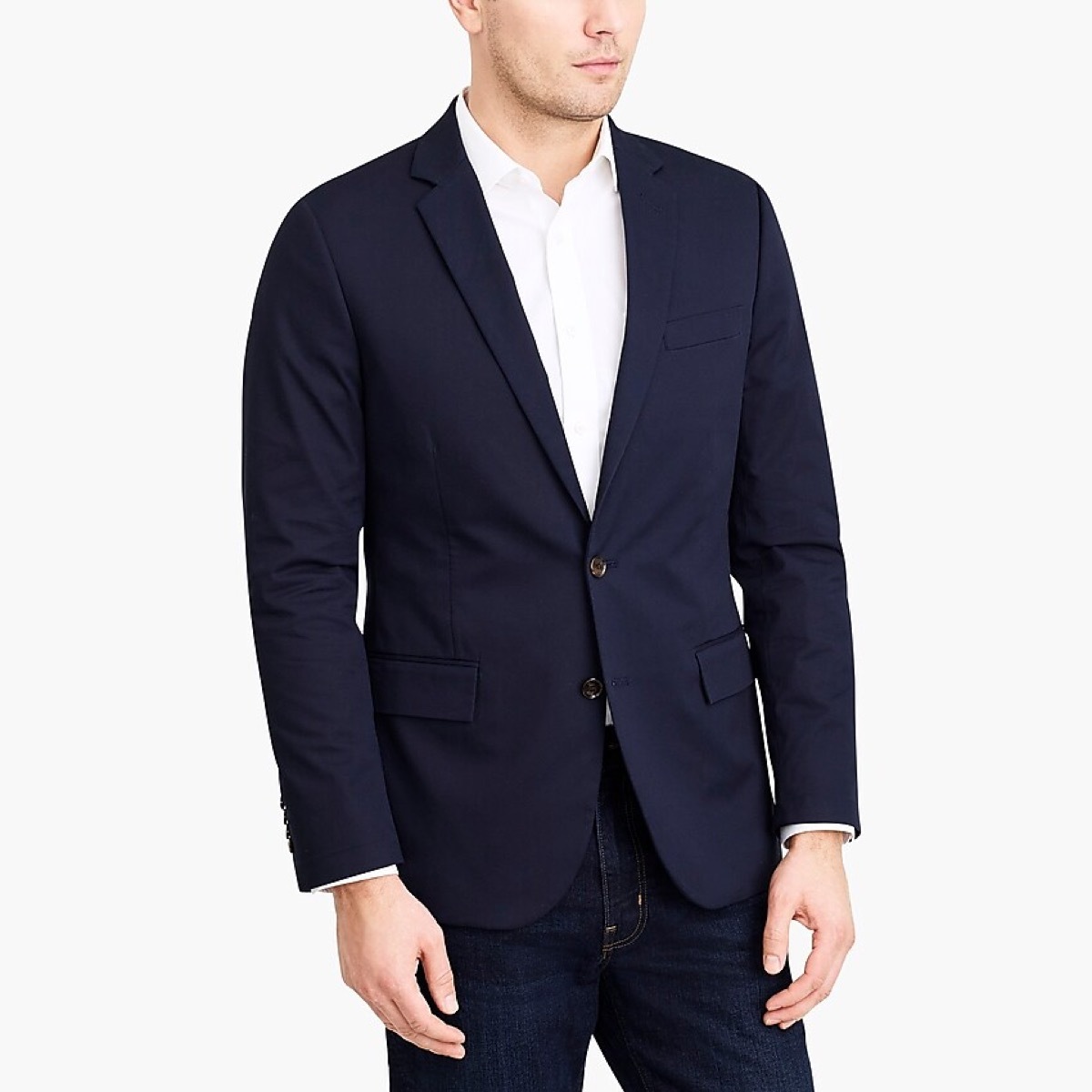 man in blue blazer