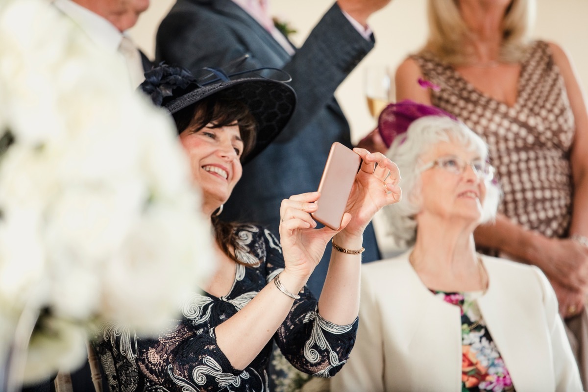 family at their child's wedding