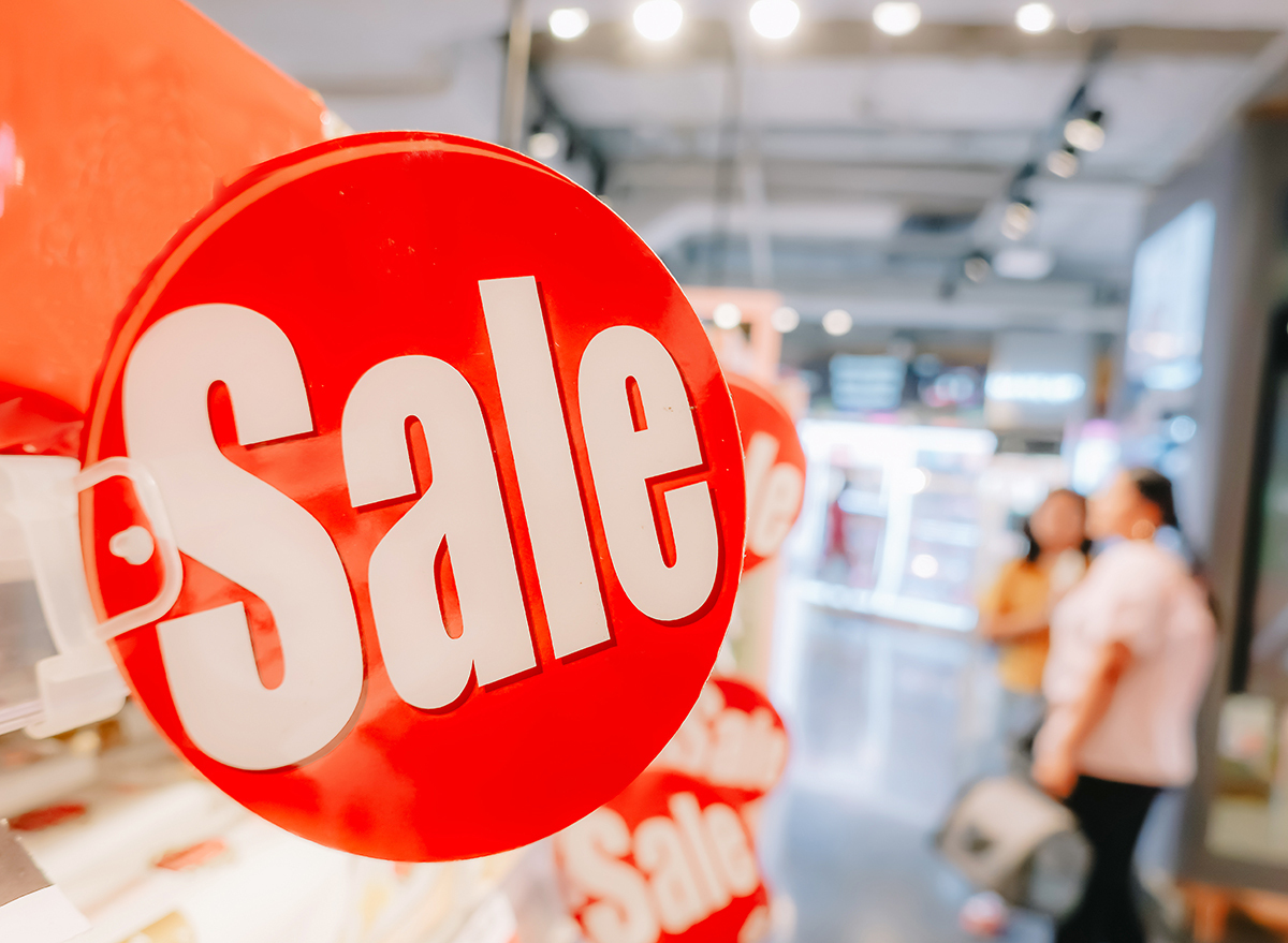 sale sign in grocery store