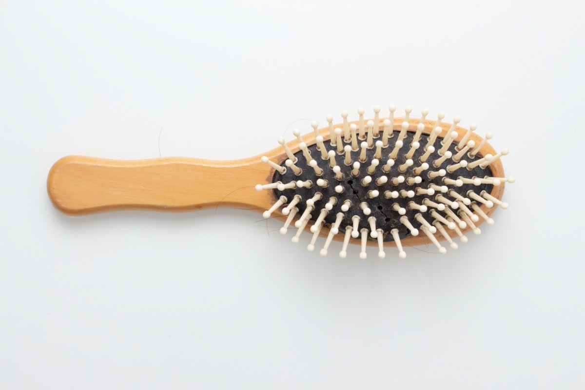 Old wooden hairbrush